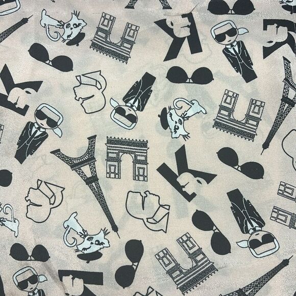 Karl Lagerfeld Paris Printed Button Front Blouse XL - Picture 3 of 10